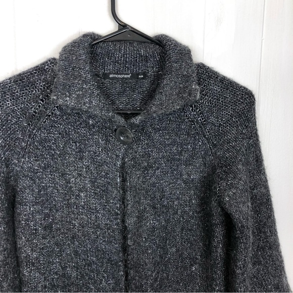 Atmosphere Mohair Blend Collared Single Button Cardigan Sz 8 - Picture 4 of 10